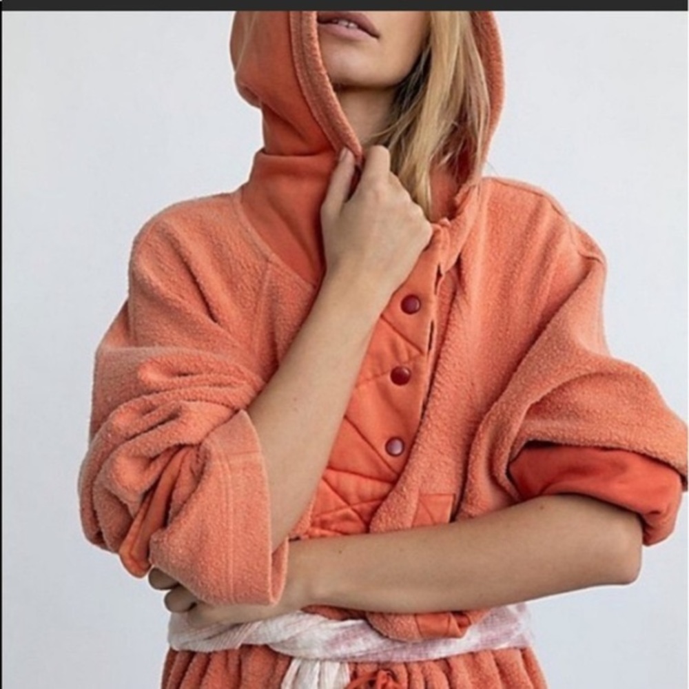 Free people Sadie orange pullover hoodie Xs